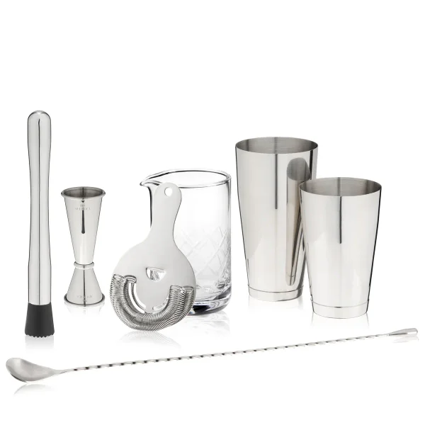 Viski 7-Piece Stainless Steel Barware Set