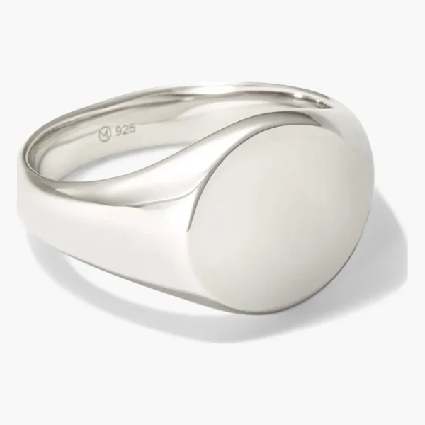 Mejuri Sterling Silver Bold Round Signet Ring