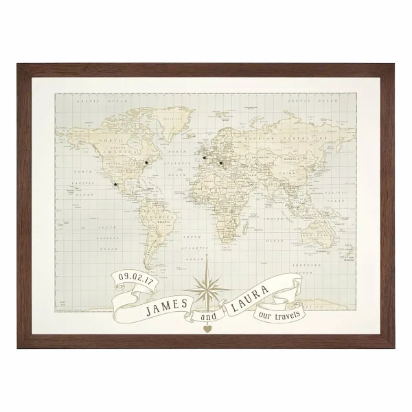 Personalized Anniversary Pushpin World Map