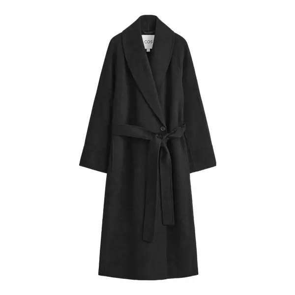 Belted Double-Faced Wool Long Coat