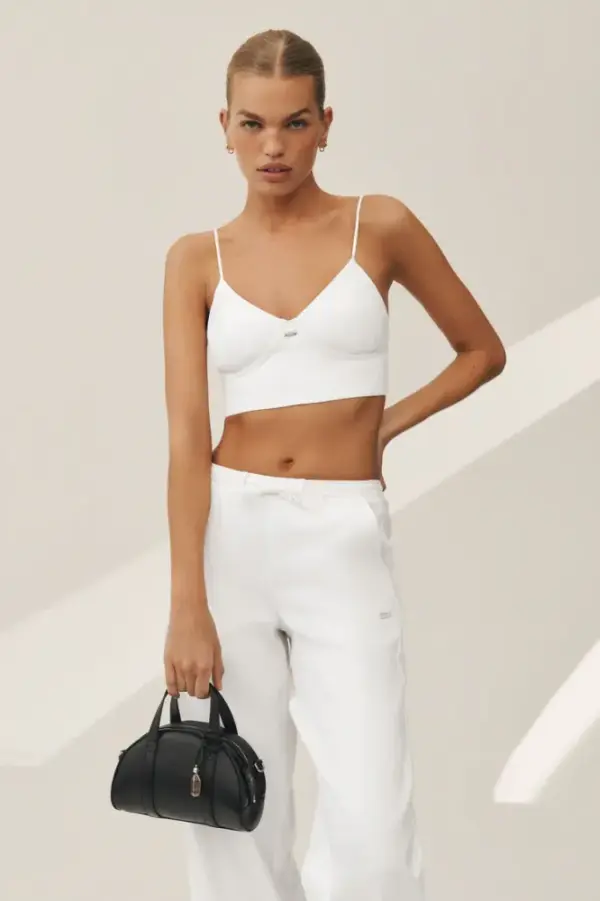 Linen Blend Riviera Bra - White