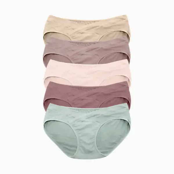 Kindred Bravely Under-the-Bump Maternity Bikini Underwear (5-Pack) - Pastels, 1X