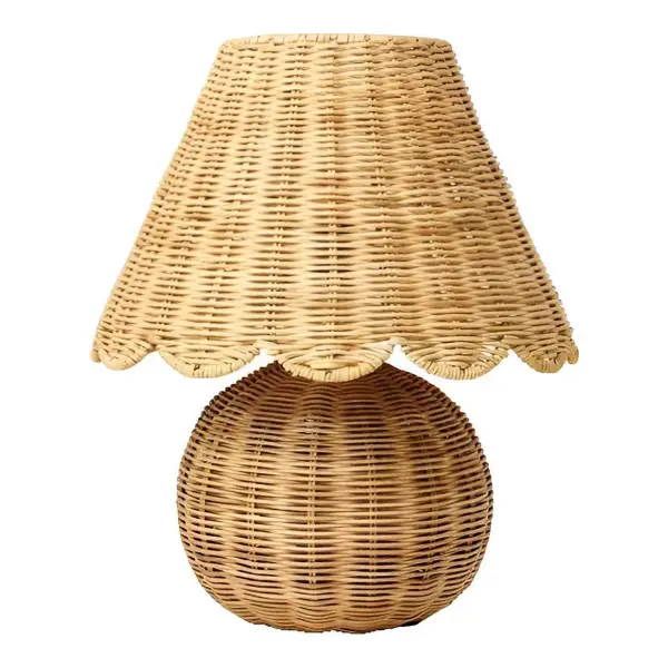 Table Lamp with Woven Base and Woven Shade