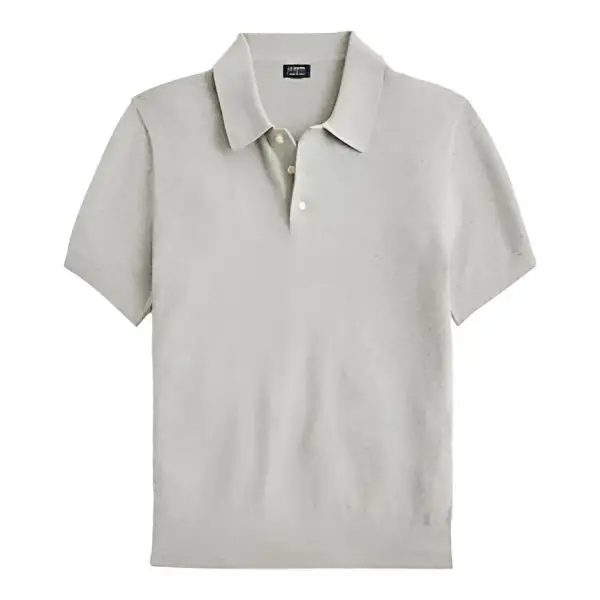 Basketweave Cotton Sweater-Polo