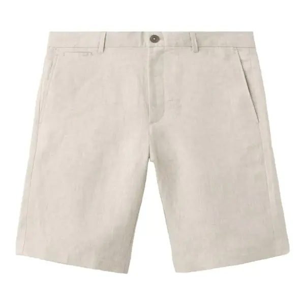 Slim-Fit 100% Linen Bermuda Shorts