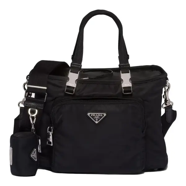 Re-Nylon And Saffiano Leather Pet Bag