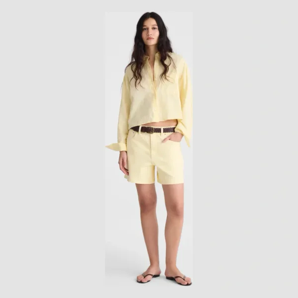 Straight-Hem Shirt in Linen