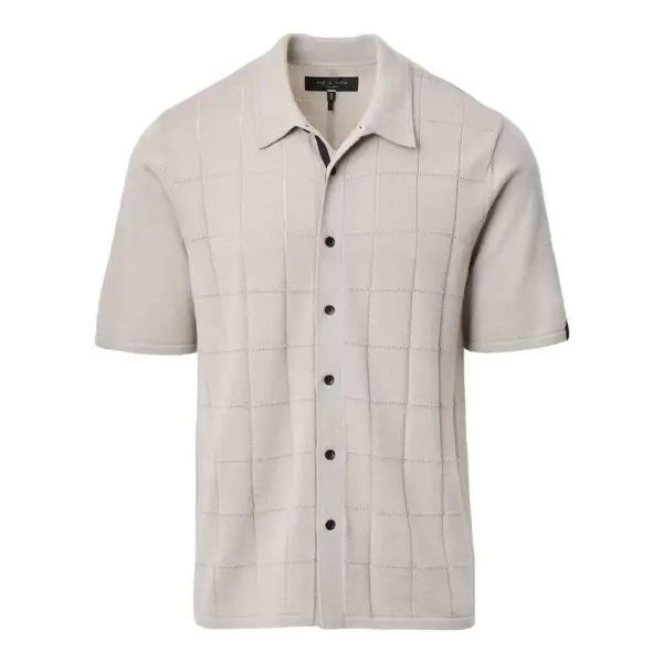 Dalton Windowpane Knit Shirt