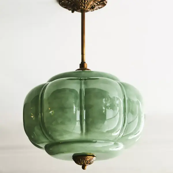 Eloise Milk Glass Scalloped Semi-Flush Mount Light