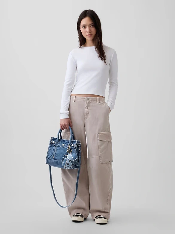 Small Denim Five Pocket Tote