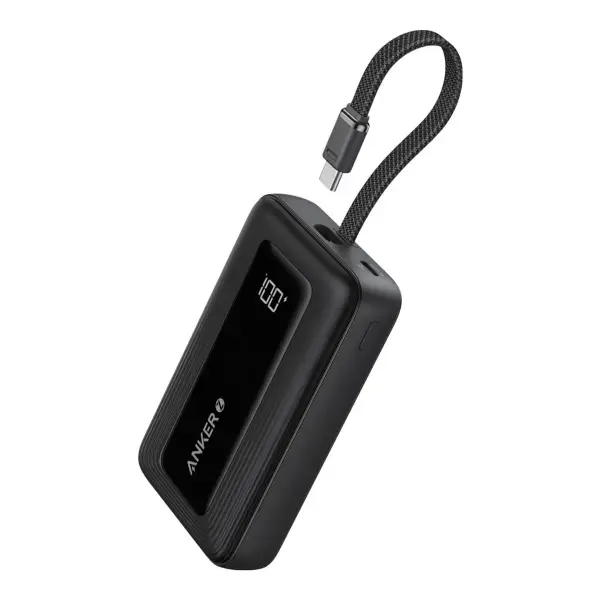 Zolo Power Bank (10K, 30W) With a 5.4 Inch Built In USB-C Cable