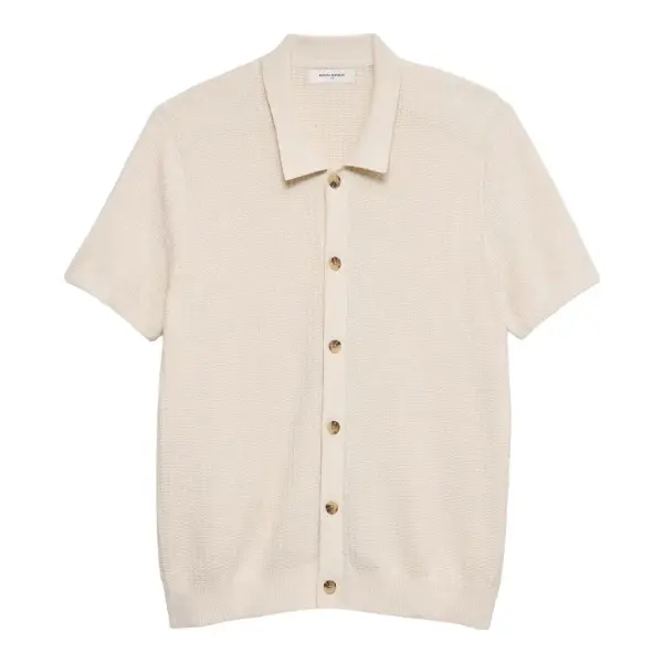 Textured Sweater Polo Top
