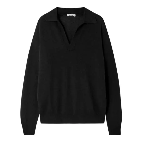 Cashmere and Silk-Blend Polo Sweater