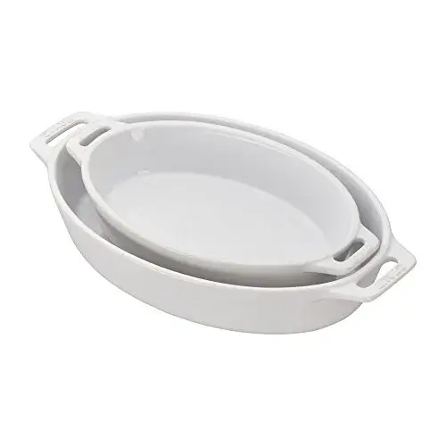 Staub Ceramic 2-pc Oval Baking Dish Set - White
