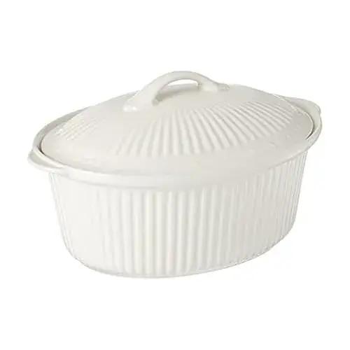 Italian Countryside Stoneware 1.5 Qt. Oval Casserole Dish with Lid
