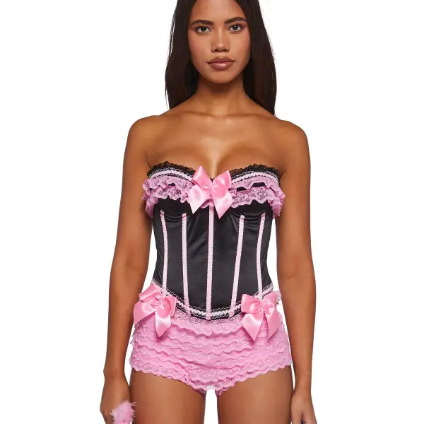 Womes Sexy Halloween Costume Western Burlesque Showgirl Costume Black
