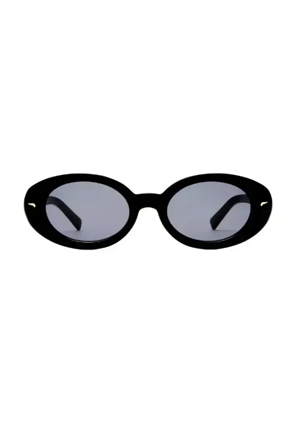 Luv Lou The Audrey Sunglasses in Black & Smoke Mono | REVOLVE