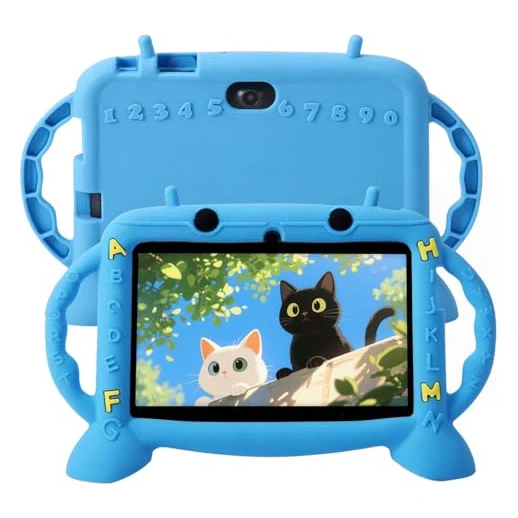 MengDash Kids Tablet, 7 inch Tablet for Kids 3-10, Educational Learning Toddler Tablet Android 11, 3GB RAM+32GB ROM Storage, Google Play YouTube (Blue)