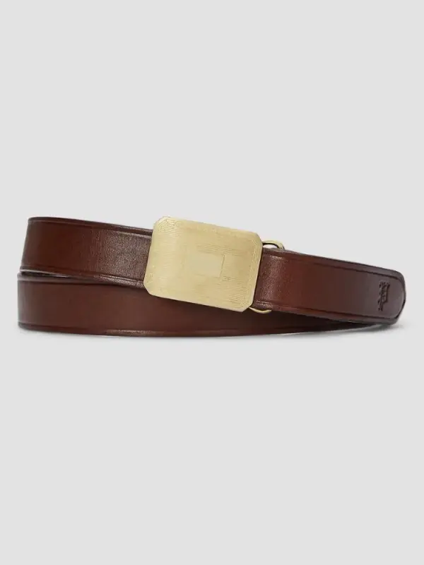Polo Ralph Lauren Engine Turned-Buckle Leather Belt | Saks Fifth Avenue