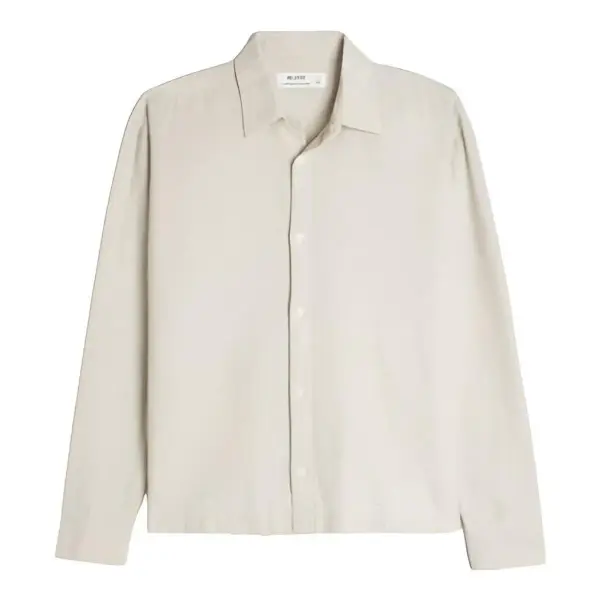 Linen-Blend Button-Through Shirt