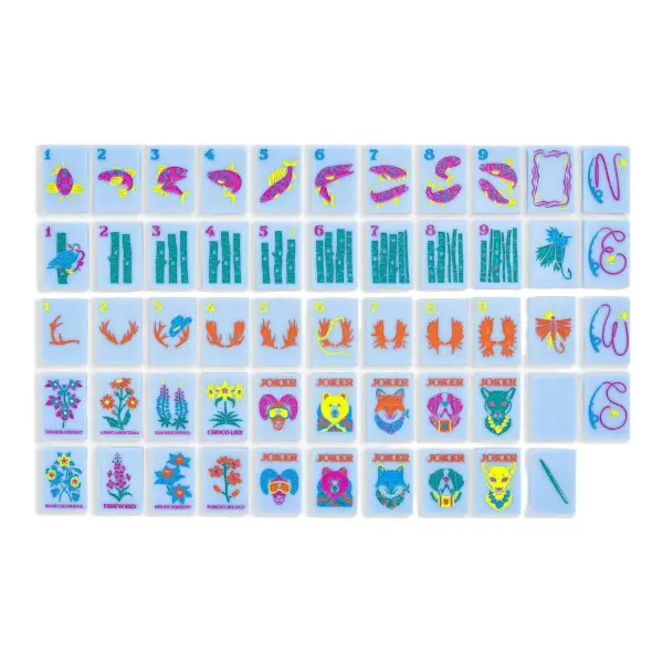 Sky Blue Mahjong Tiles