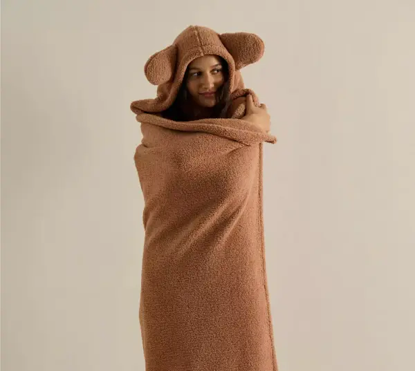 Animal Ears Fleece Throw Blanket