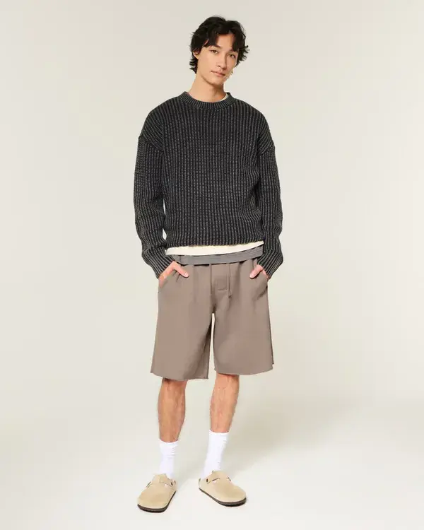 At-the-Knee Baggy Fleece Shorts