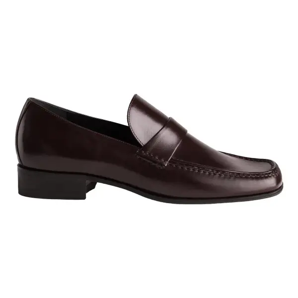 Leather Loafers with Squared Toe