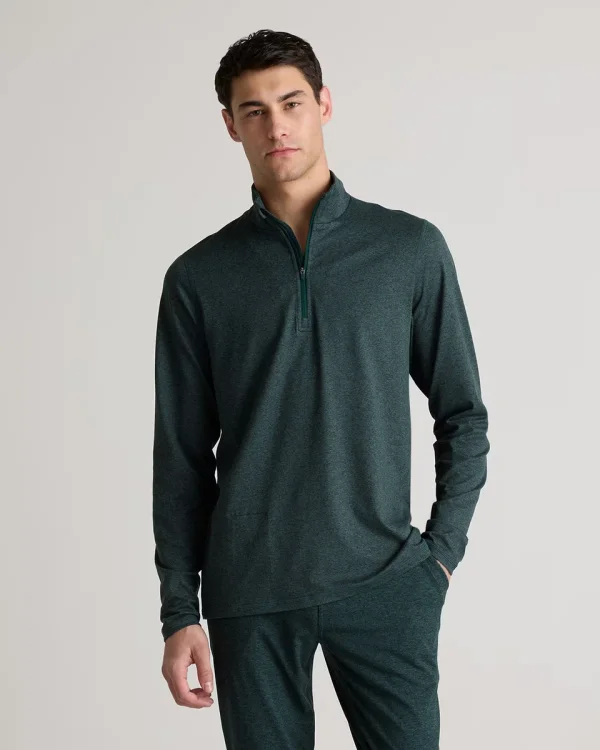 Flowknit Performance Half-Zip in Heather Navy
