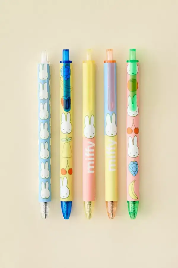 Miffy Fruitful UO Exclusive Soft-Touch Gel Pen Set