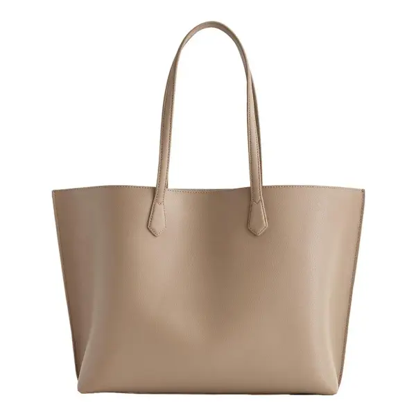 Italian Leather Triple Compartment Shopper Tote