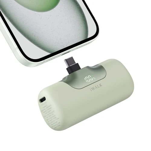 iWALK Portable Charger 5500mAh Next-Gen Small Power Bank 22.5W Fast Charging Battery USB-C Portable Phone Charger for iPhone 17/16/15 17 Plus 17 Pro Max iPad, Samsung Galaxy S25 S24 S23 Android, Green