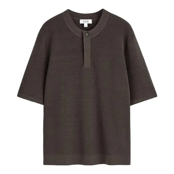 Knitted Linen Henley T-Shirt