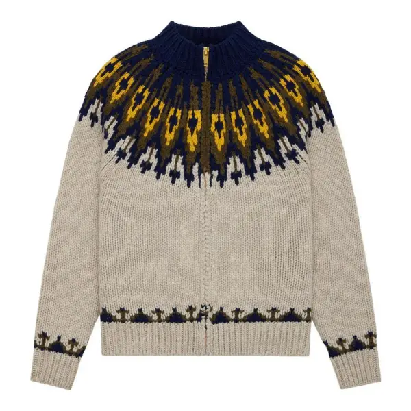 Men's Wool Fairisle Zip Up Jacket