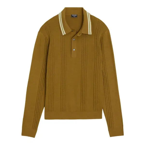 Silk Cotton Tipped Sweater Polo