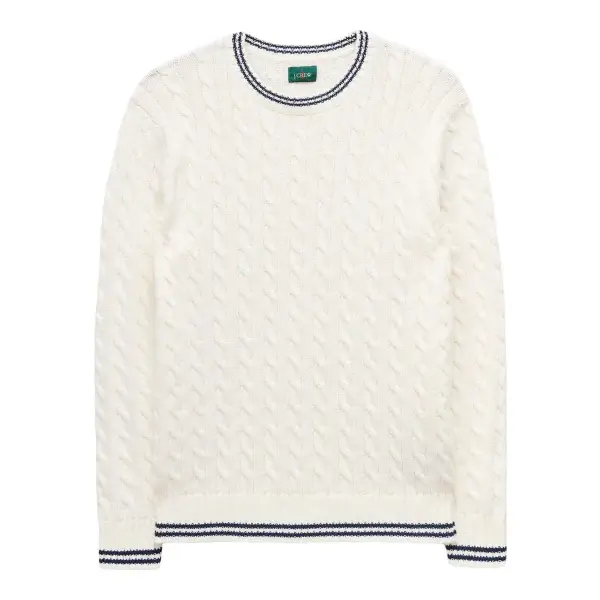 Heritage Cotton Tipped Cable-Knit Sweater