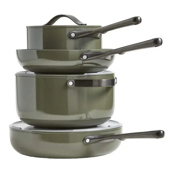 Ceramic Non-Stick 12-Piece Cookware Set with Gunmetal Hardware