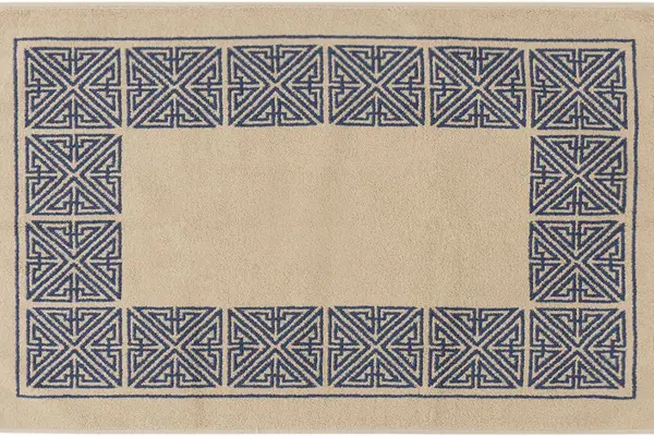 Navy & Off-White Agnes Bath Mat