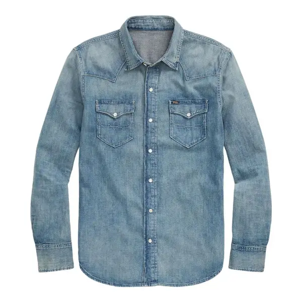 Slub Denim Western Shirt