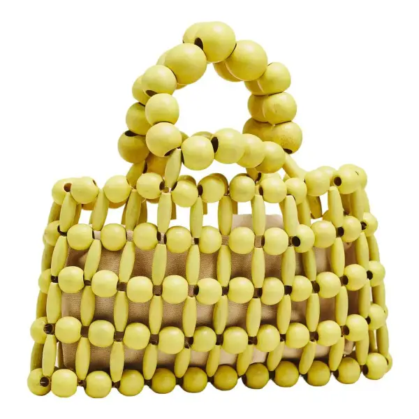 Wood Bead Top-Handle Mini Satchel