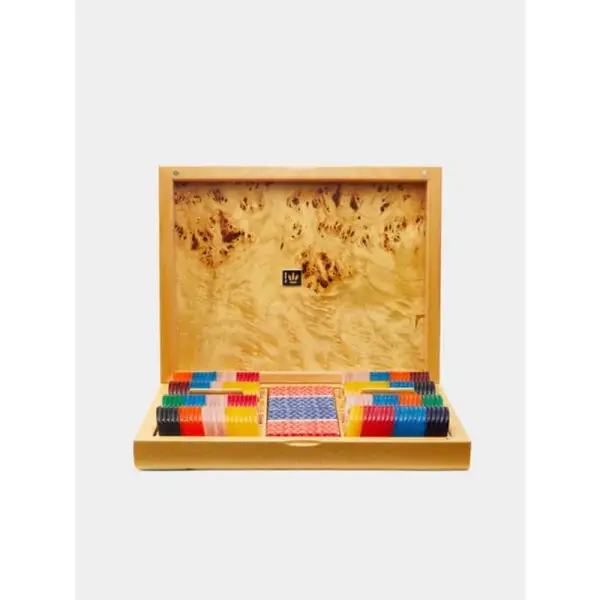 Burlwood Poker Set