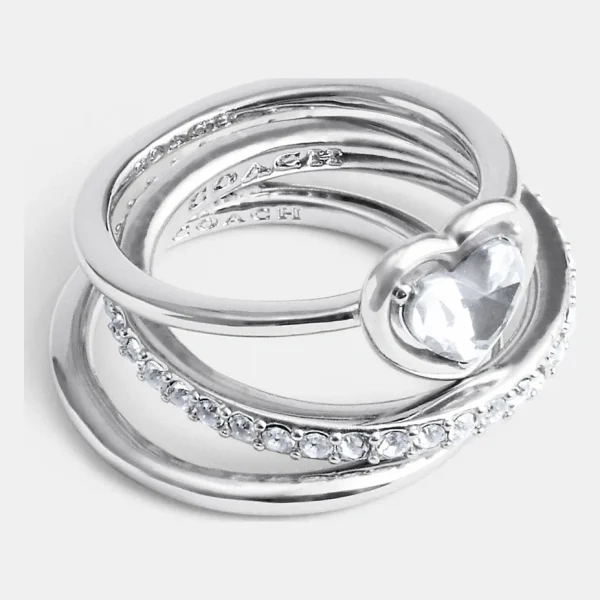 Halo Heart Ring Set