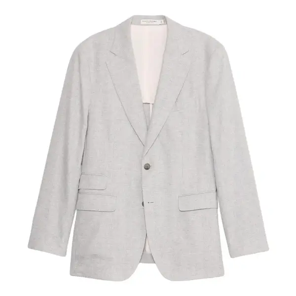 Herringbone Linen-Cotton Suit Jacket