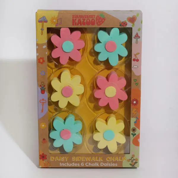 Strawberry Kazoo Flower Power Sidewalk Chalk 6 pieces