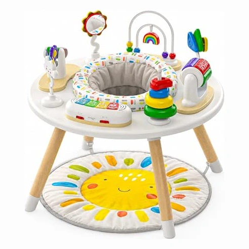Little Acorn 4-in-1 Montessori Inspired Wooden Activity Center & Table - Sun