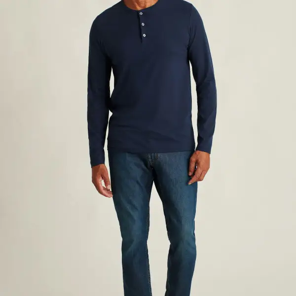 Pima Performance Long Sleeve Henley