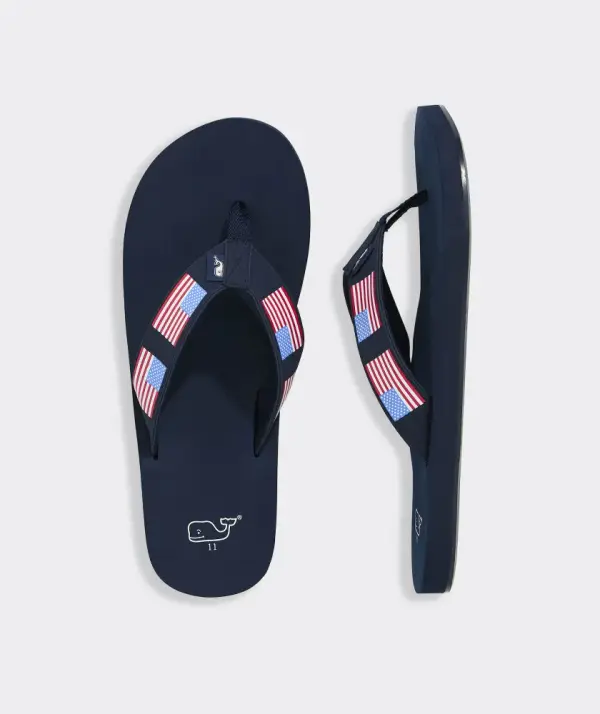 American Flag Foam Flip Flops