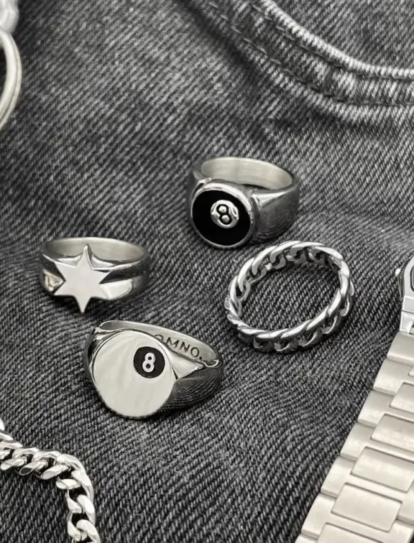 Silver Rings, Signet Rings - Cuban Rings - Recycled Sustainable Jewelry, Unisex Statement Rings, Mens Jewelry