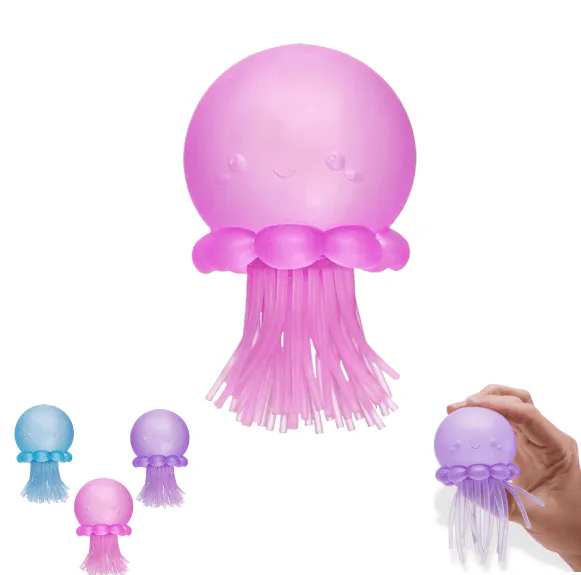 Super Duper Sugar Squisher - Jelly Fish Sugar DNA, Premium Malt Sugar Squeeze Toys Jellyfishs, Squeeze Toys for Desk & Office, Pink
