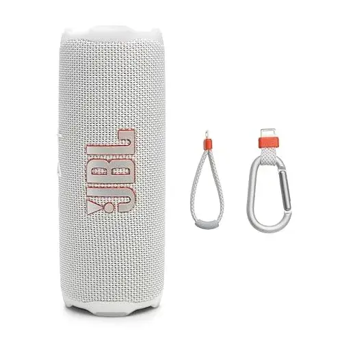 JBL Flip 7 - Portable Waterproof and Drop-Proof Speaker, Bold JBL Pro Sound with AI Sound Boost, 16Hrs of Playtime, and PushLock System with Interchangeable Accessories (White)